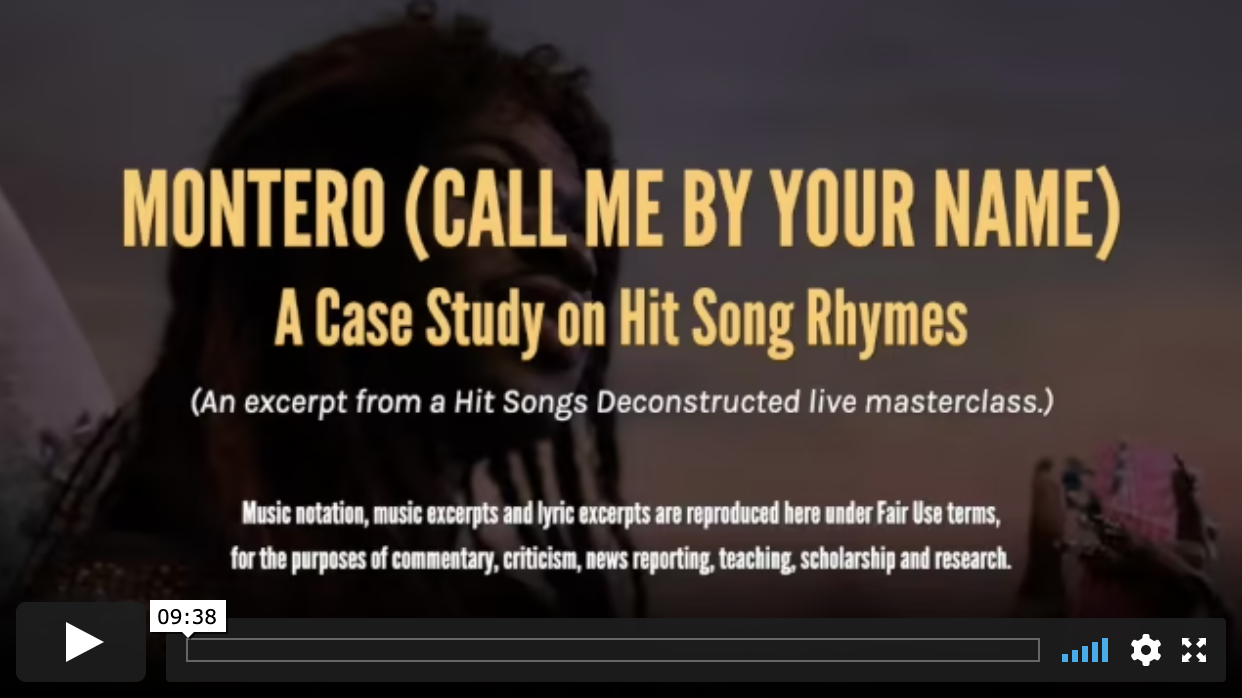 MONTERO (CALL ME BY YOUR NAME) A Case Study on Hit Song Rhymes